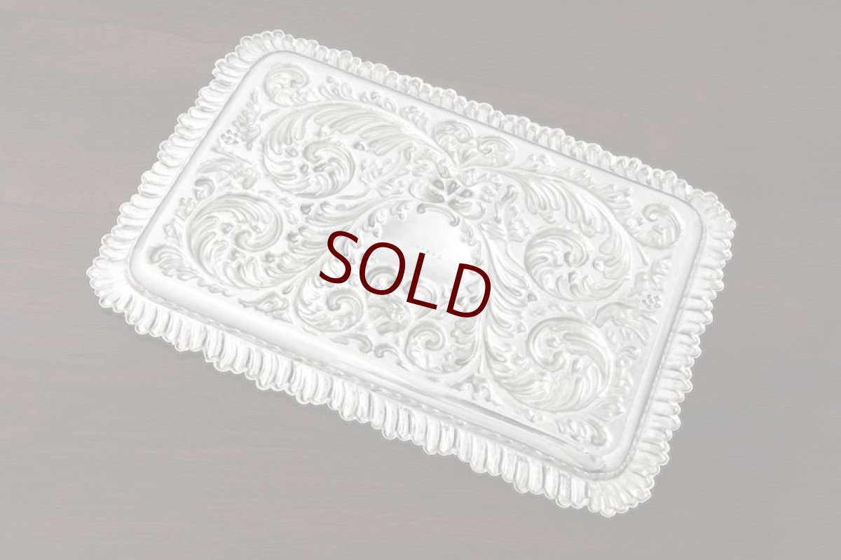 画像6: アンティークシルバー　アンティーク銀器　シルバープレート 製　長方形　ヴァニティートレイ (6)