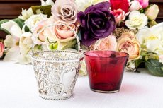 画像5: アンティークシルバー　アンティーク銀器　純銀製(925)　1901年　鳥とお花の透かし細工 クランベリーグラス　小さ目シュガーバスケット  (5)