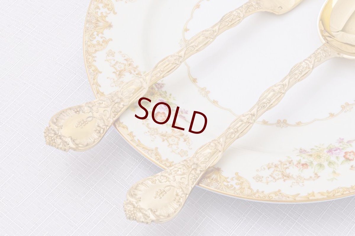 画像3: アンティークシルバー　アンティーク銀器　純銀製(950) 特級　19世紀後半 フランス製 　金鍍金　サービングカトラリーセット (3)