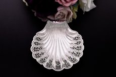 画像1: アンティークシルバー　アンティーク銀器　純銀製(925) 1894年　Martin Hall 　シェル型透かし細工ディッシュ　ミディアムサイズ (1)