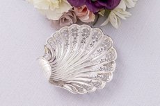 画像4: アンティークシルバー　アンティーク銀器　純銀製(925) 1894年　Martin Hall 　シェル型透かし細工ディッシュ　ミディアムサイズ (4)
