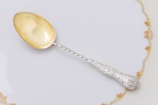 画像5: アンティークシルバー　アンティーク銀器　純銀製(925)　キングスパターン＆ツイスト　ティースプーン4本セット (5)