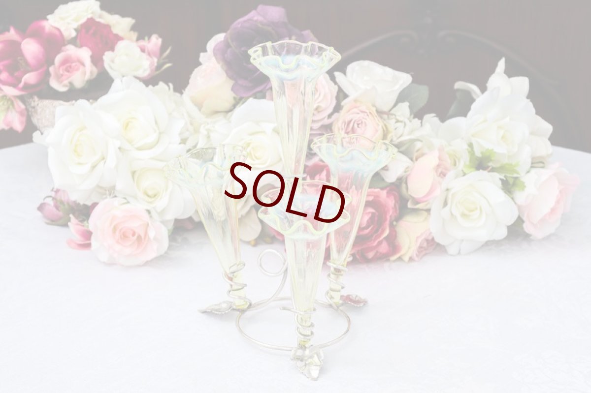 画像3: アンティークシルバー、アンティーク銀器、シルバープレート製 1920-30年ごろ ヴァセリングラス　イパーン (3)