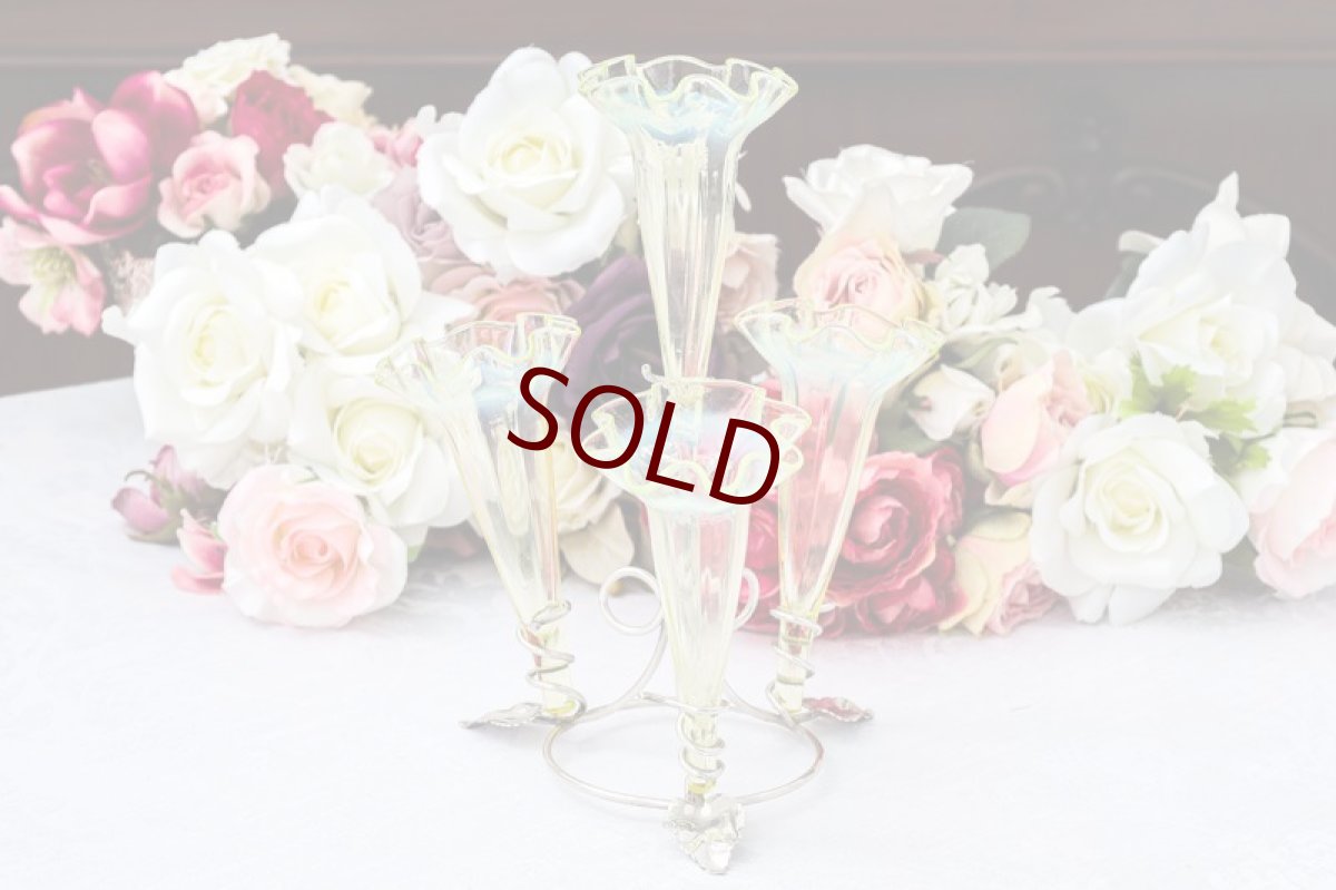 画像2: アンティークシルバー、アンティーク銀器、シルバープレート製 1920-30年ごろ ヴァセリングラス　イパーン (2)