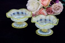 画像5: アンティークグラス　1900年前後　ヴァセリングラス　ペア　ボンボンディッシュ (5)