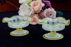 画像4: アンティークグラス　1900年前後　ヴァセリングラス　ペア　ボンボンディッシュ (4)