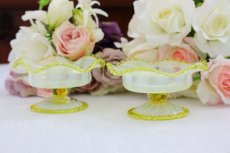 画像2: アンティークグラス　1900年前後　ヴァセリングラス　ペア　ボンボンディッシュ (2)