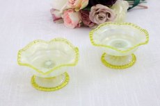 画像3: アンティークグラス　1900年前後　ヴァセリングラス　ペア　ボンボンディッシュ (3)