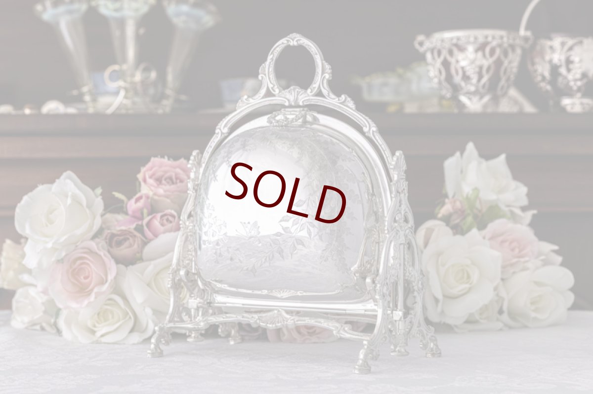 画像2: アンティークシルバー　アンティーク銀器　シルバープレート製　ヴィクトリアン 　蝶と葉模様　ビスケットウォーマー (2)