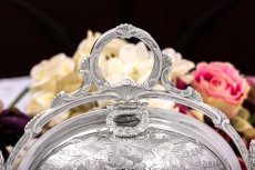 画像6: アンティークシルバー　アンティーク銀器　シルバープレート製　ヴィクトリアン 　蝶と葉模様　ビスケットウォーマー (6)