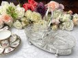 画像11: アンティークシルバー、アンティーク銀器、シルバープレート　花びらのような美しいカットグラス　ダブルジャムディッシュ