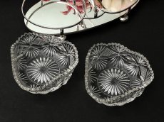 画像7: アンティークシルバー、アンティーク銀器、シルバープレート　花びらのような美しいカットグラス　ダブルジャムディッシュ (7)