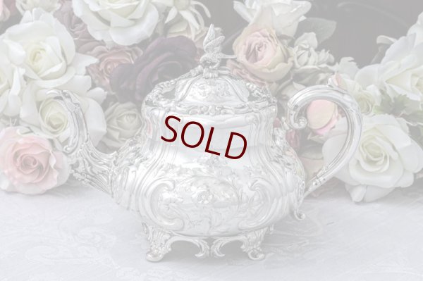 画像7: アンティークシルバー、アンティーク銀器、シルバープレート製　ヴィクトリア時代　ハンドチェイシング　ルイスタイル　ティーポット