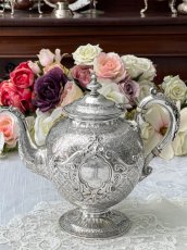 画像3: アンティークシルバー、純銀製（925）1861年 特級 総手彫り彫刻　ティー＆コーヒー4点セット (3)