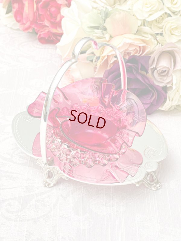 画像2: アンティークシルバー、アンティーク銀器、シルバープレート　ヴィクトリア時代後期　クランベリーグラス　ジャムディッシュ