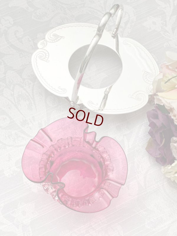 画像6: アンティークシルバー、アンティーク銀器、シルバープレート　ヴィクトリア時代後期　クランベリーグラス　ジャムディッシュ