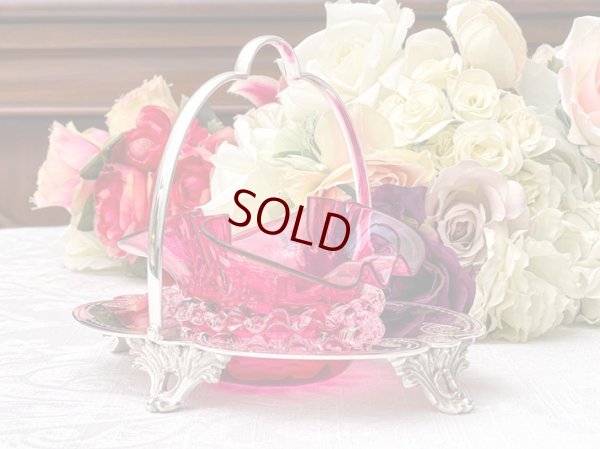 画像3: アンティークシルバー、アンティーク銀器、シルバープレート　ヴィクトリア時代後期　クランベリーグラス　ジャムディッシュ