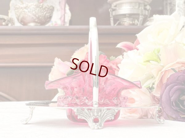 画像5: アンティークシルバー、アンティーク銀器、シルバープレート　ヴィクトリア時代後期　クランベリーグラス　ジャムディッシュ