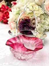 画像5: アンティークシルバー、アンティーク銀器、シルバープレート　ヴィクトリア時代後期　フリル付き グラデクランベリーグラス　ジャムディッシュ (5)