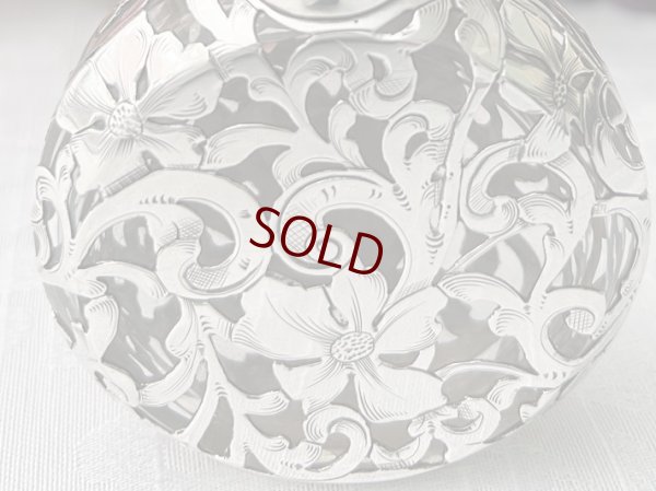 画像2: アンティークシルバー、アンティーク銀器、純銀製（925）1890年前後 アメリカ製 　お花の透かし細工　パフュームボトル