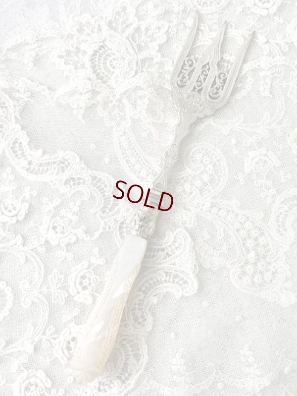 画像3: アンティークシルバー、アンティーク銀器、純銀製（925）1919年 エルキントン作　白蝶貝ハンドル　トーストフォーク