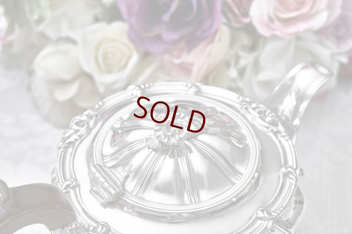 画像6: アンティークシルバー、アンティーク銀器、純銀製(925) 1827年  ジョージアン メロンシェイプ　ティー 3点セット (6)