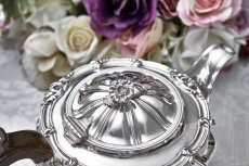 画像6: アンティークシルバー、アンティーク銀器、純銀製(925) 1827年  ジョージアン メロンシェイプ　ティー 3点セット (6)