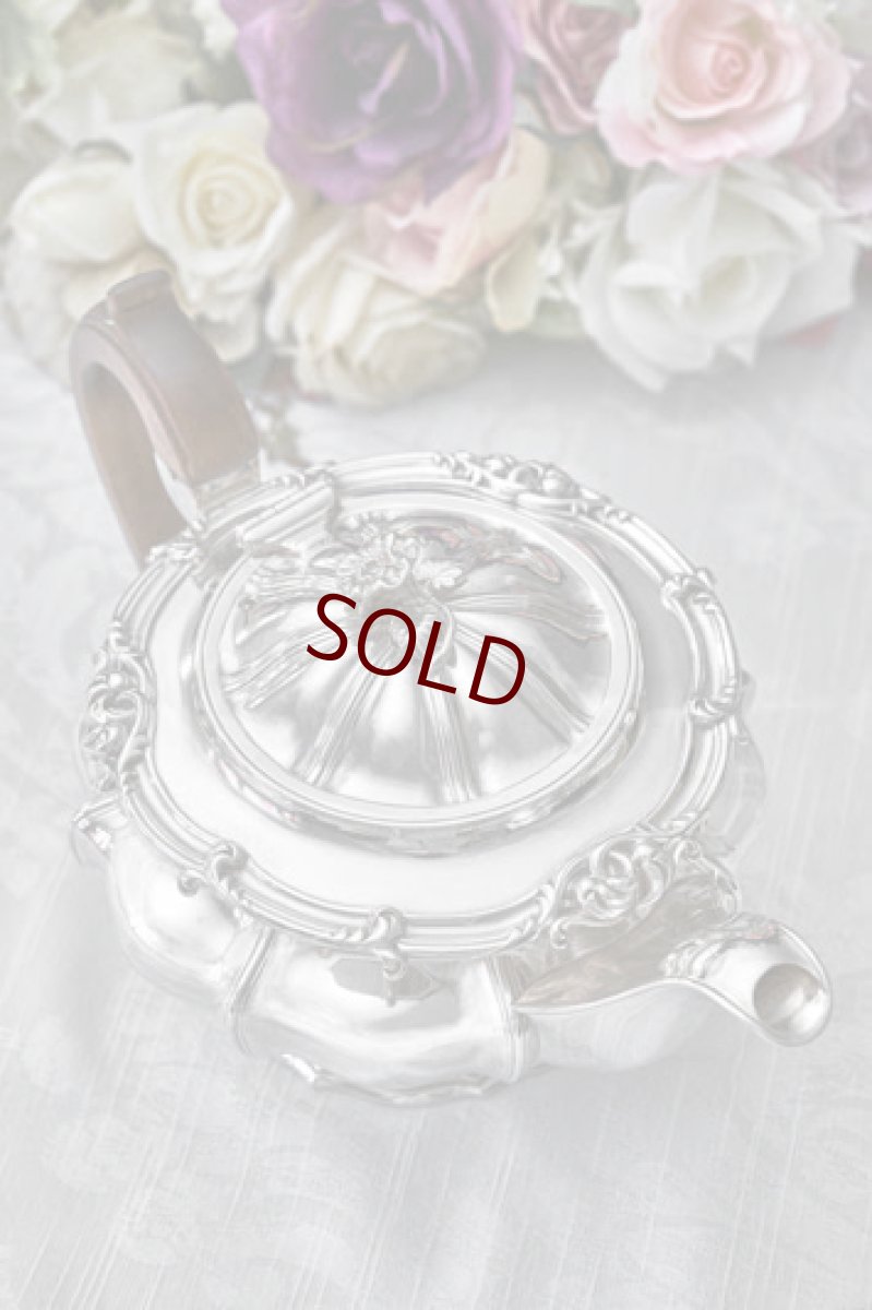 画像7: アンティークシルバー、アンティーク銀器、純銀製(925) 1827年  ジョージアン メロンシェイプ　ティー 3点セット (7)