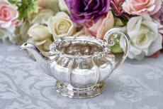 画像14: アンティークシルバー、アンティーク銀器、純銀製(925) 1827年  ジョージアン メロンシェイプ　ティー 3点セット (14)