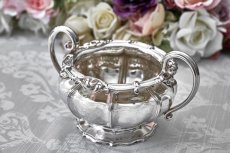 画像12: アンティークシルバー、アンティーク銀器、純銀製(925) 1827年  ジョージアン メロンシェイプ　ティー 3点セット (12)