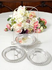 画像4: アンティークシルバー、アンティーク銀器、シルバープレート　エレガントな透かし細工　三段　アフタヌーンティー　ケーキスタンド (4)