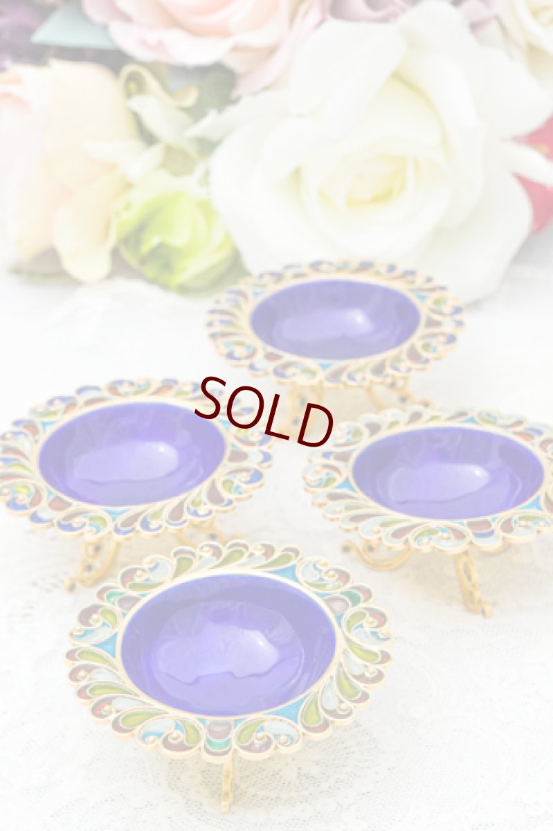 画像8: アンティークシルバー、アンティーク銀器、純銀製（925）プリカジュール　1892年  特級　エルキントン　ソルトディッシュ　4点セット (8)