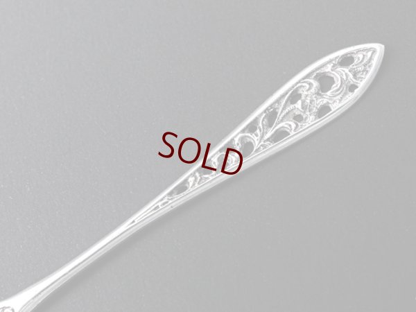 画像6: アンティークシルバー、アンティーク銀器、シルバープレート　お花とスクロールのハンドカット透かし細工　ミニサーバー