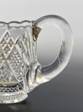 画像8: アンティークシルバー、アンティーク銀器、ストロベリー＆クリーム用　シルバープレートスタンド付き　グラス製ハンドカット＆ハンドペイント　クリームジャグ&シュガーポットセット (8)