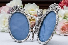 画像4: アンティークシルバー、アンティーク銀器、純銀製（925）リボンとエンジェル　写真立て　 (4)