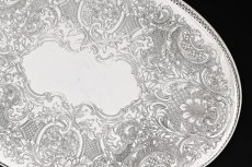 画像2:  アンティークシルバー、アンティーク銀器、ヴィンテージ　シルバープレート　オーバルギャラリートレイ (2)