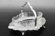画像3: アンティークシルバー、アンティーク銀器、シルバープレート 　ヴィクトリア時代後期　ハンドカットグラス　貝と花模様のジャムディッシュ