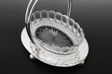 画像4: アンティークシルバー、アンティーク銀器、シルバープレート製 　ヴィクトリア時代後期　美しいカットグラス　ジャムディッシュ (4)