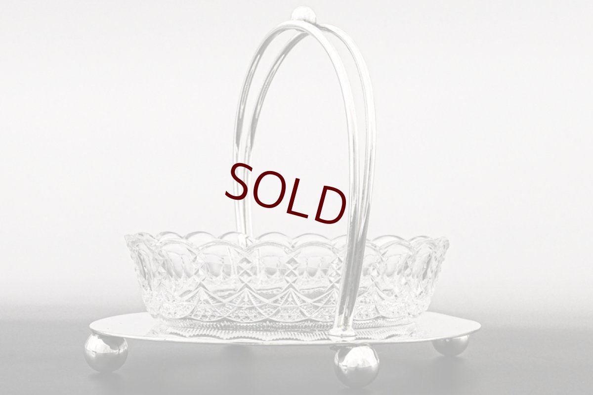 画像3: アンティークシルバー、アンティーク銀器、シルバープレート製 　ヴィクトリア時代後期　美しいカットグラス　ジャムディッシュ (3)