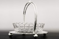 画像3: アンティークシルバー、アンティーク銀器、シルバープレート製 　ヴィクトリア時代後期　美しいカットグラス　ジャムディッシュ (3)