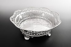 画像5: アンティークシルバー、アンティーク銀器、純銀(925) 1917年 マッピン＆ウェッブ ガーランド装飾 透かし細工 ブレッドバスケット (5)