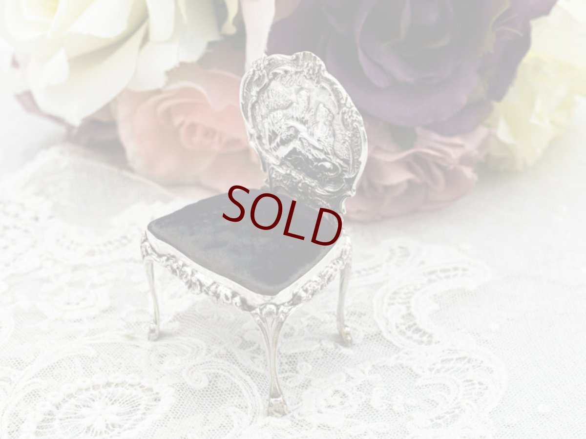 画像3: アンティークシルバー、アンティーク銀器、純銀製(925) 1902年　椅子の形をした可愛らしいピンクッション (3)