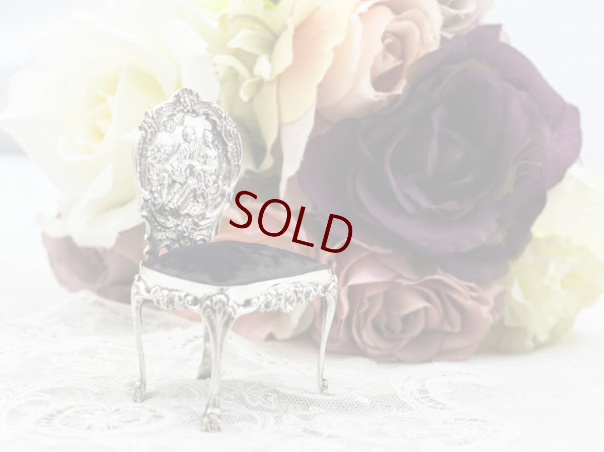 画像4: アンティークシルバー、アンティーク銀器、純銀製(925) 1902年　椅子の形をした可愛らしいピンクッション (4)