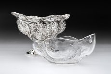 画像7: アンティークシルバー、アンティーク銀器、純銀製（925）1892年 ヴィクトリアンロココ彫刻と透かし細工 グラスとグリル付きローズボウル (7)