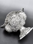 画像4: アンティークシルバー、アンティーク銀器、純銀製（925）1892年 ヴィクトリアンロココ彫刻と透かし細工 グラスとグリル付きローズボウル