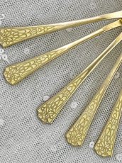 画像4: アンティークシルバー アンティーク銀器 純銀製(925)  1929年  七宝と金鍍金 コーヒースプーン6本セット (4)