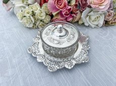 画像10: アンティークシルバー アンティーク銀器 シルバープレート製  スクロールとお花、透かし細工　バターディッシュ (10)