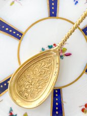 画像7: アンティークシルバー、アンティーク銀器、純銀製（800）ドイツ製 1900年前後　金鍍金 スクロール装飾 アイスクリームスプーン6本セット (7)