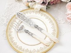 画像3: アンティークシルバー、アンティーク銀器、純銀製（925）1878年　白蝶貝ハンドル　スクロールの透かし細工　フィッシュサーバーセット (3)