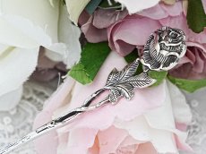 画像3: アンティークシルバー、アンティーク銀器、純銀製(800)  ドイツ製 c.1900 ヒルデスハイムローズ　クリームスプーン (3)